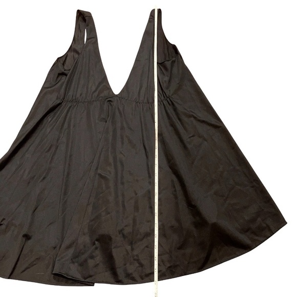 Vintage 90s JCPenney Black Sheer Nylon Slip Nightgown L Empire Waist - Picture 5 of 7